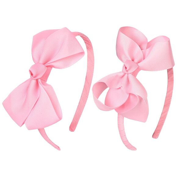 Other - 2 PCS 4" Light Pink Bow Headband Grosgrain Ribbon Hair Bows for Toddlers Hair Ba